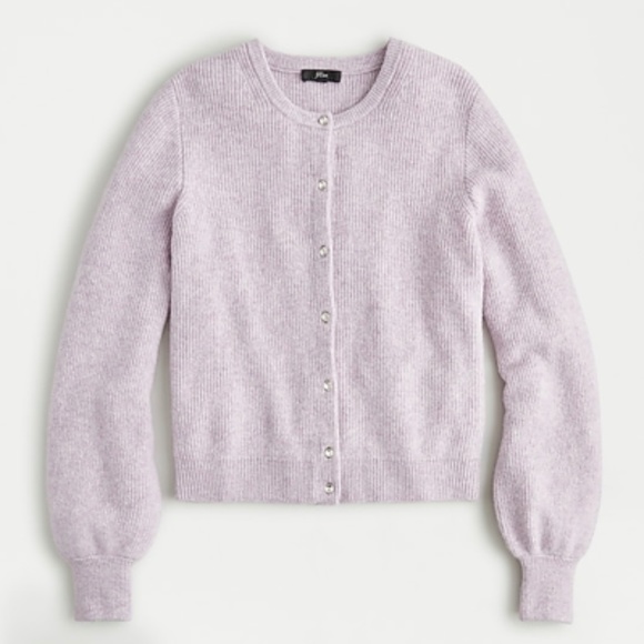 J.Crew jeweled button Cardigan Orchid XL NWT - Picture 1 of 7